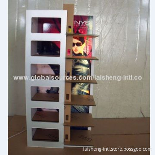Wooden Display Shelves with Light, White Lamination